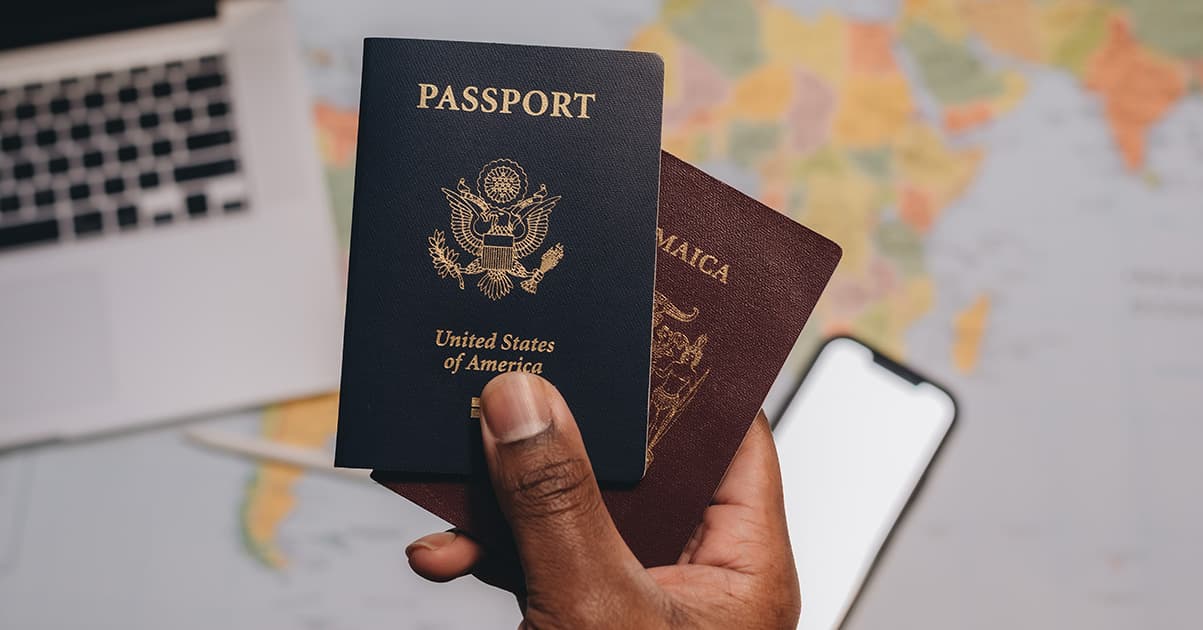 Organized travel documents: itinerary, insurance, hotel bookings, passport